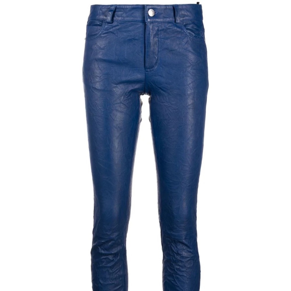 Zadig And Voltaire Navy Blue Leather Pants Gem